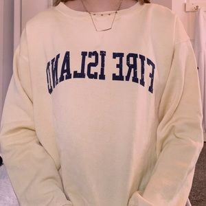 fire island yellow oversized crewneck